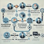 Infographic showing the flow of a personal injury case