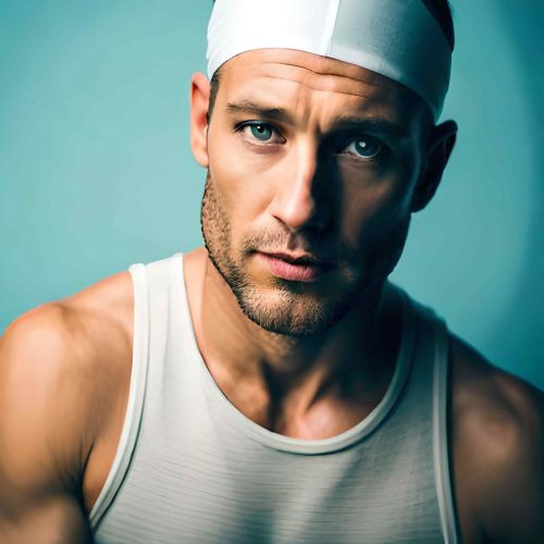 Portrait of a man with a head bandage, looking directly at the camera with a concerned expression, representing the compassionate legal support provided by Kevin R. Hansen, Personal Injury Lawyer in Las Vegas